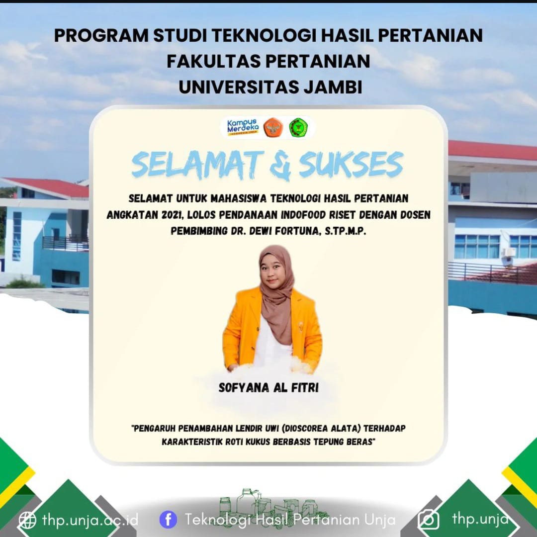 Mahasiswa Sofyana Al Fitri Lolos Pendanaan Indofood Riset Nugraha 2024/2025