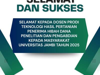 Dosen Prodi Teknologi Hasil Pertanian Raih Hibah Penelitian dan Pengabdian Tahun 2025